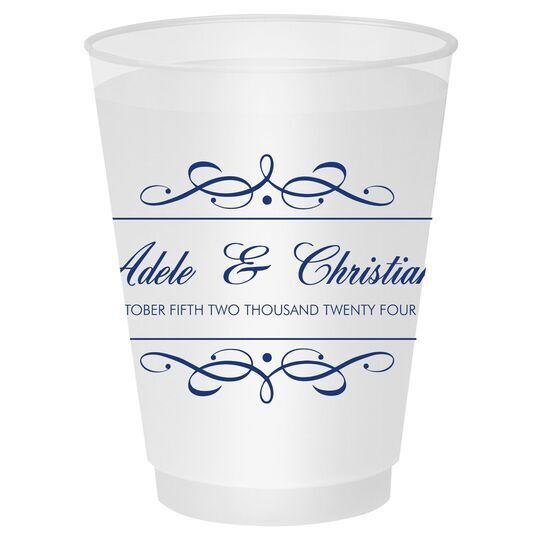 Royal Flourish Framed Names and Text Shatterproof Cups